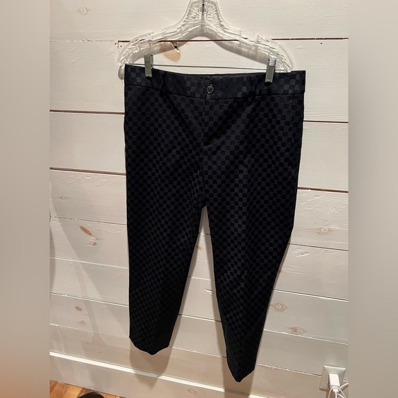 Banana Republic navy blue Hampton Pants size 10, EUC, elegant, dressy, checkered - Picture 2 of 10